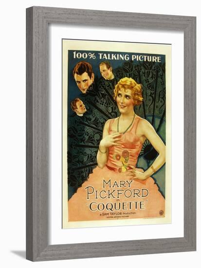 Coquette, Matt Moore, Johnny Mack Brown, Mary Pickford, 1929-null-Framed Art Print