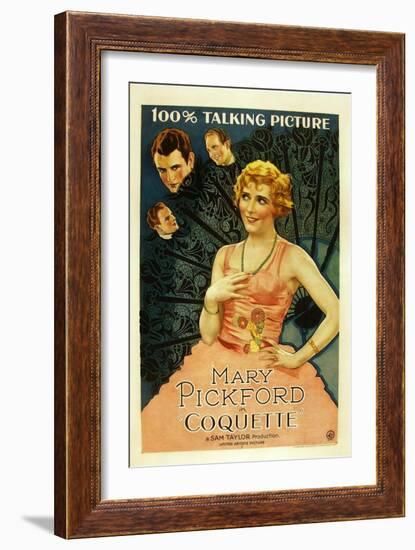 Coquette, Matt Moore, Johnny Mack Brown, Mary Pickford, 1929-null-Framed Art Print