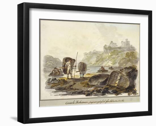 Coracle Fishermen- Preparing to Fish for Salmon (W/C on Paper)-Julius Caesar Ibbetson-Framed Giclee Print