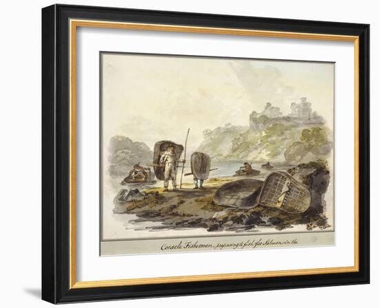 Coracle Fishermen- Preparing to Fish for Salmon (W/C on Paper)-Julius Caesar Ibbetson-Framed Giclee Print