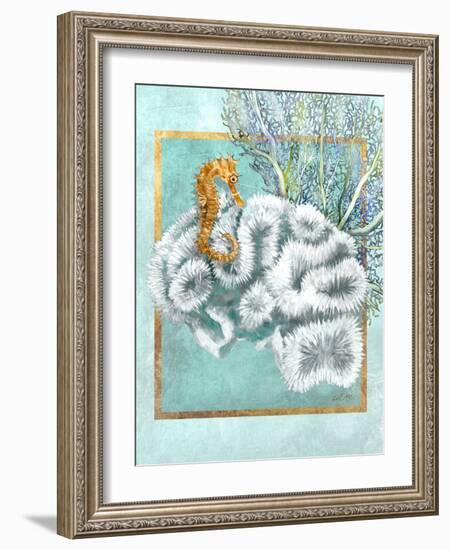 Coral and Seahorse-Lori Schory-Framed Art Print