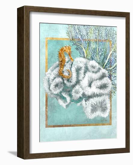 Coral and Seahorse-Lori Schory-Framed Art Print