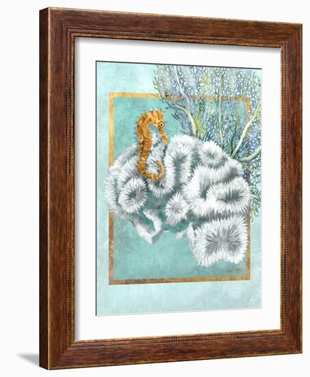 Coral and Seahorse-Lori Schory-Framed Art Print