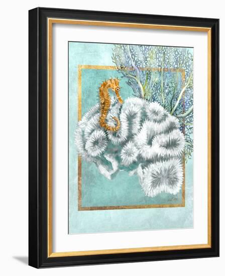 Coral and Seahorse-Lori Schory-Framed Art Print