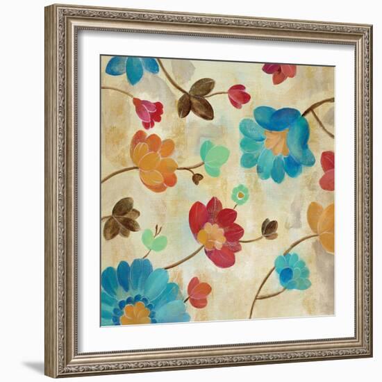 Coral and Teal Garden II-Silvia Vassileva-Framed Art Print