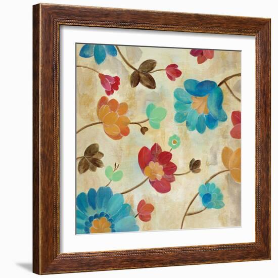 Coral and Teal Garden II-Silvia Vassileva-Framed Art Print