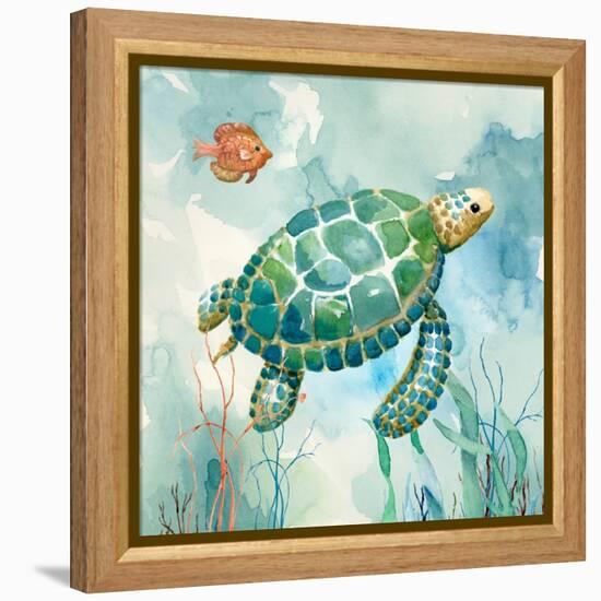 Coral Bay Sea Turtle I-null-Framed Stretched Canvas