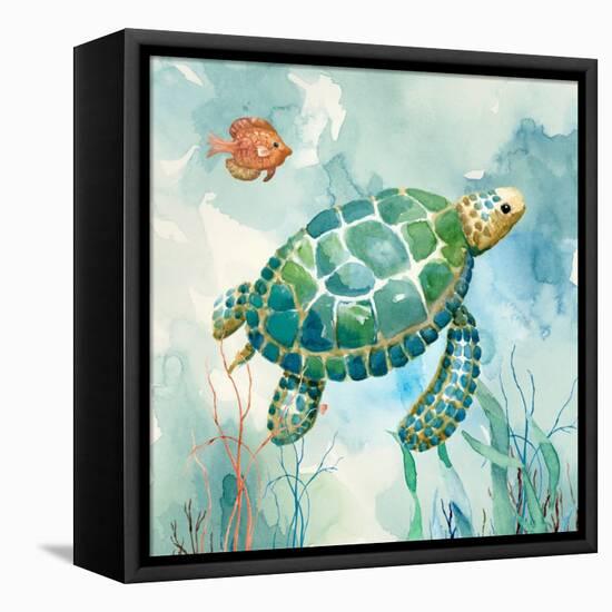 Coral Bay Sea Turtle I-null-Framed Stretched Canvas