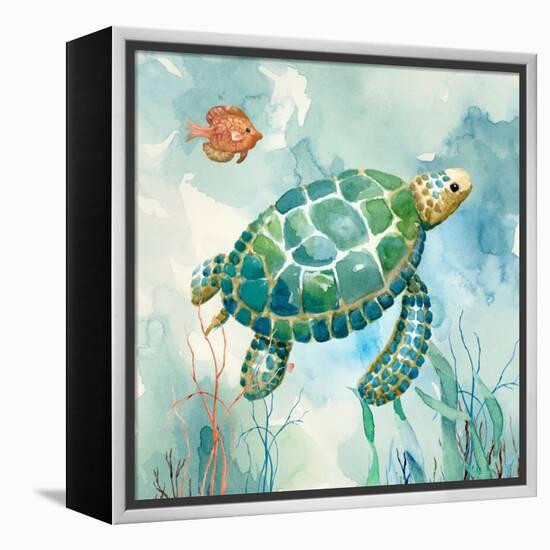 Coral Bay Sea Turtle I-null-Framed Stretched Canvas