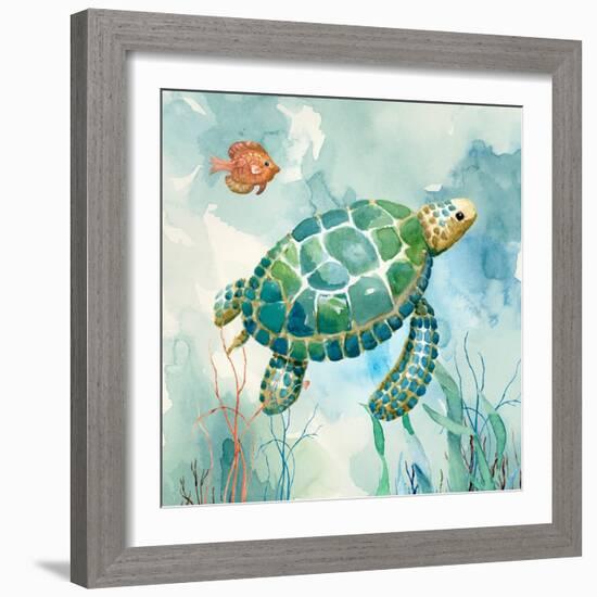 Coral Bay Sea Turtle I-null-Framed Art Print