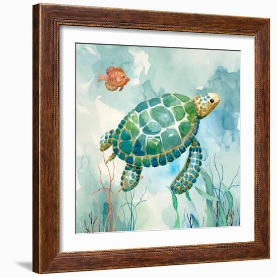 Coral Bay Sea Turtle I-null-Framed Art Print