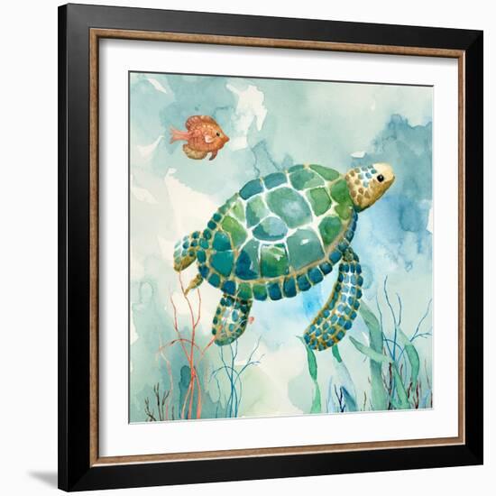 Coral Bay Sea Turtle I-null-Framed Art Print