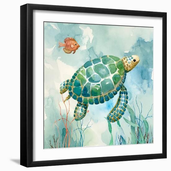 Coral Bay Sea Turtle I-null-Framed Art Print