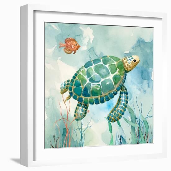 Coral Bay Sea Turtle I-null-Framed Art Print