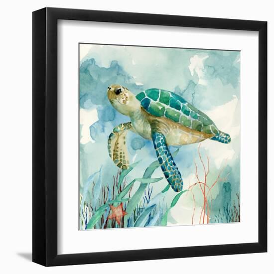 Coral Bay Sea Turtle II-null-Framed Art Print