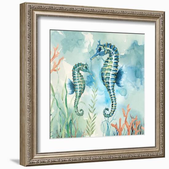 Coral Bay Seahorses-null-Framed Art Print