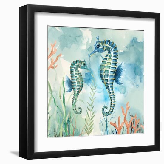 Coral Bay Seahorses-null-Framed Art Print