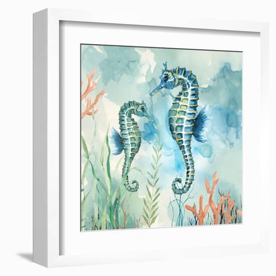 Coral Bay Seahorses-null-Framed Art Print