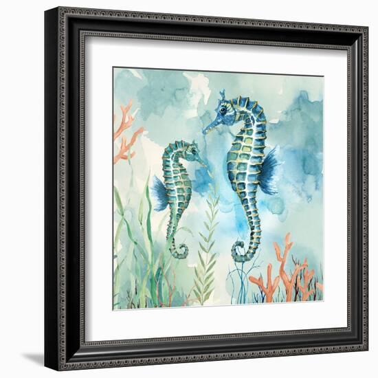 Coral Bay Seahorses-null-Framed Art Print