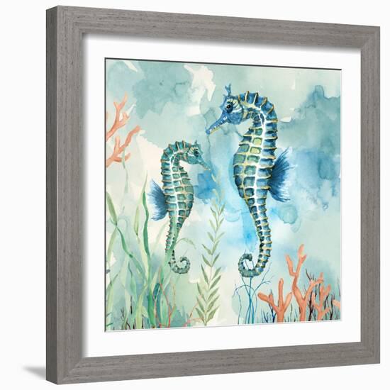 Coral Bay Seahorses-null-Framed Art Print