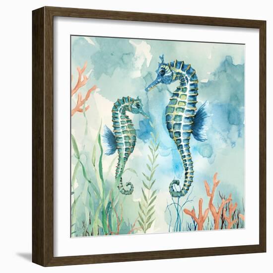 Coral Bay Seahorses-null-Framed Art Print