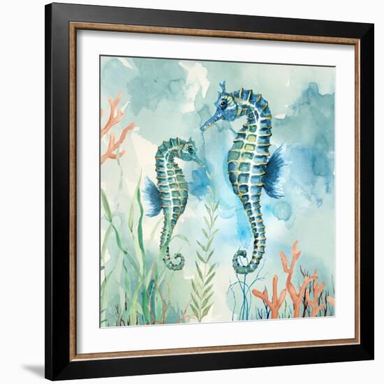 Coral Bay Seahorses-null-Framed Art Print