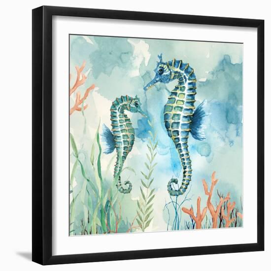 Coral Bay Seahorses-null-Framed Art Print