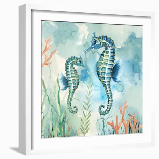 Coral Bay Seahorses-null-Framed Art Print