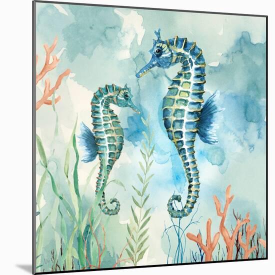 Coral Bay Seahorses-null-Mounted Art Print