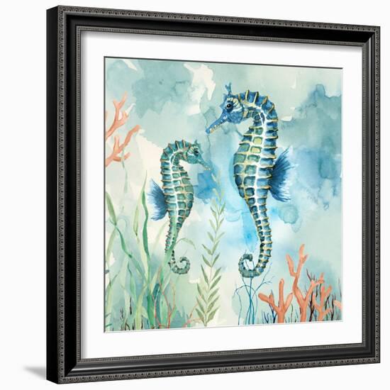 Coral Bay Seahorses-null-Framed Art Print