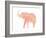 Coral Elephant-Peach & Gold-Framed Art Print