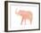 Coral Elephant-Peach & Gold-Framed Art Print