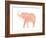 Coral Elephant-Peach & Gold-Framed Art Print