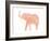 Coral Elephant-Peach & Gold-Framed Art Print