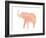 Coral Elephant-Peach & Gold-Framed Art Print