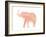 Coral Elephant-Peach & Gold-Framed Art Print