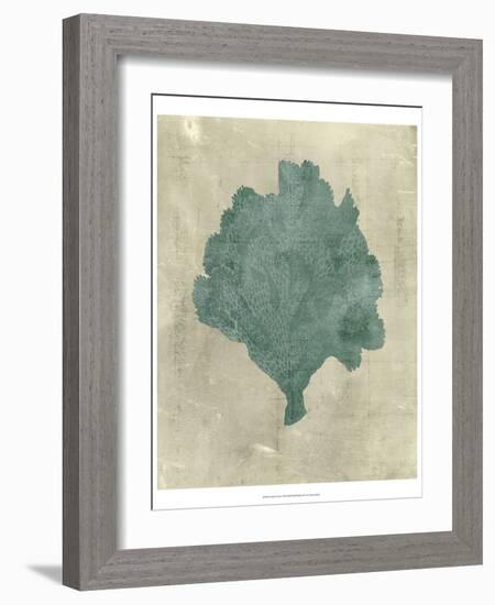 Coral in Teal-Vision Studio-Framed Art Print