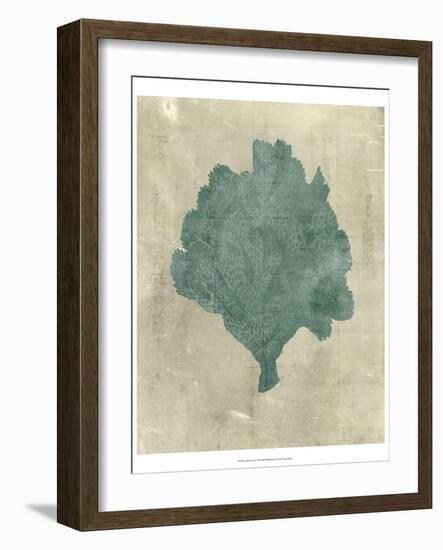 Coral in Teal-Vision Studio-Framed Art Print