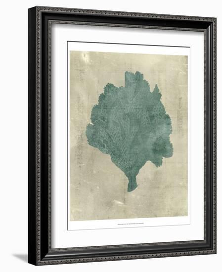 Coral in Teal-Vision Studio-Framed Art Print