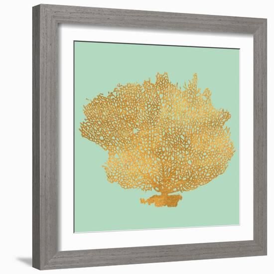 Coral on Teal I-Jairo Rodriguez-Framed Art Print