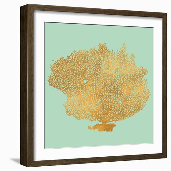 Coral on Teal I-Jairo Rodriguez-Framed Art Print