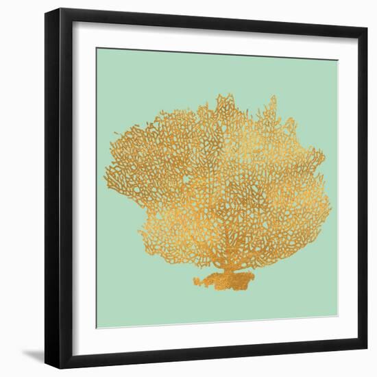 Coral on Teal I-Jairo Rodriguez-Framed Art Print