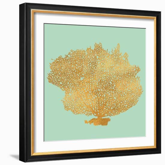 Coral on Teal I-Jairo Rodriguez-Framed Art Print