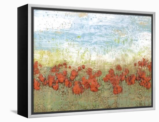 Coral Poppies I-Jennifer Goldberger-Framed Stretched Canvas