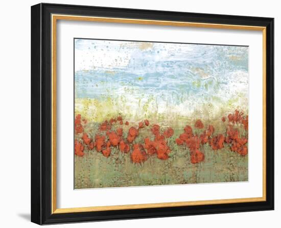 Coral Poppies I-Jennifer Goldberger-Framed Art Print