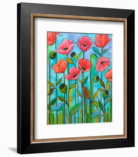 Coral Poppies-Peggy Davis-Framed Art Print