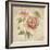 Coral Rose on Antique Linen Light-Cheri Blum-Framed Art Print