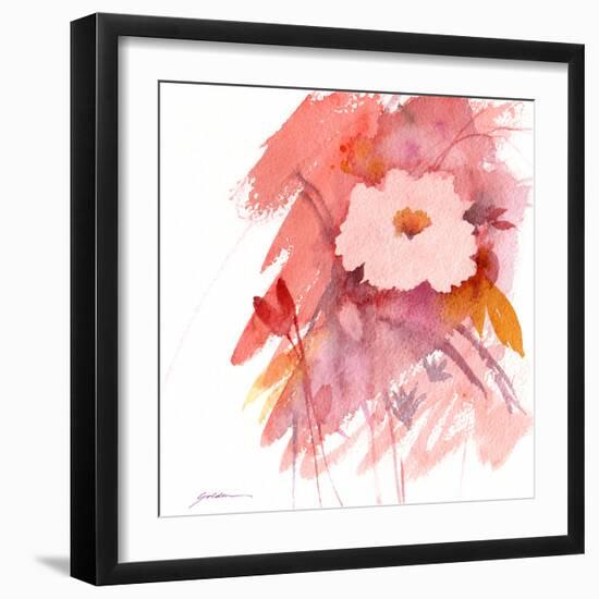 Coral Rose-Sheila Golden-Framed Art Print