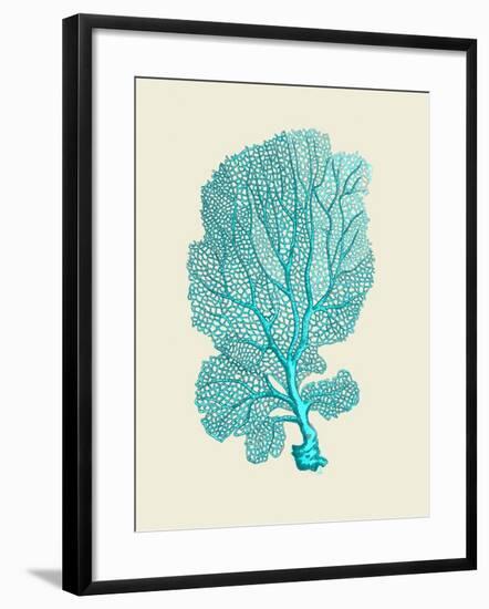 Corals Turquoise On Cream c-Fab Funky-Framed Art Print