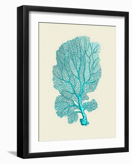 Corals Turquoise On Cream c-Fab Funky-Framed Art Print